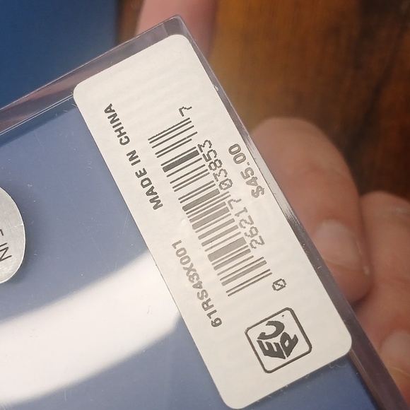 Clear Out Ryan Seacrest Distinction Silver Blue Geometric Cuff Links - Picture 6 of 7